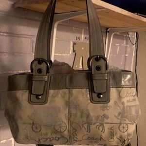 Coach Signature Grey Horse Carriage Bag